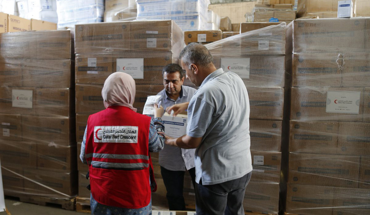 QRCS Distributes Medicines, Medical Supplies to Gaza Hospitals